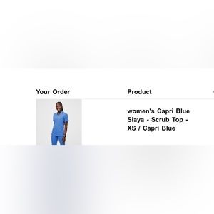 FIGS Capri Blue Siaya Scrub Top XS